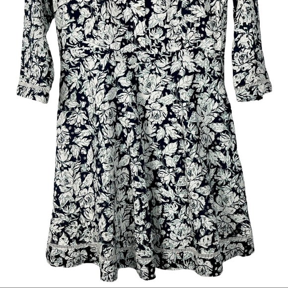 SERIE SUNCOO PARIS ROBE CASTOR EYELET FLORAL FIT & FLARE 3/4 SLEEVE DRESS - Picture 7 of 16